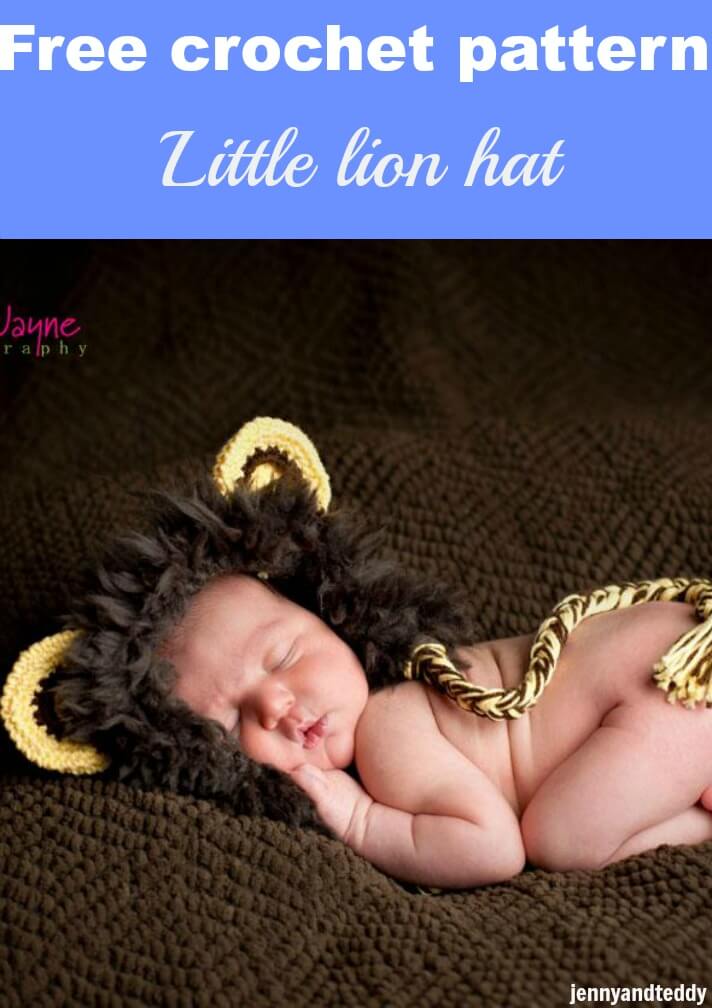 free crochet pattern little lion hat by jennyandteddy