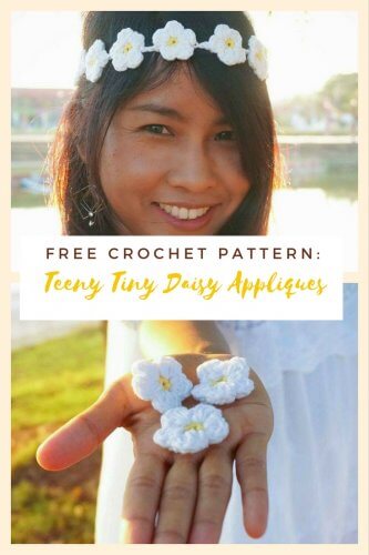 IMAGE 167 - TEENY TINY DAISY APPLIQUE free crochet pattern