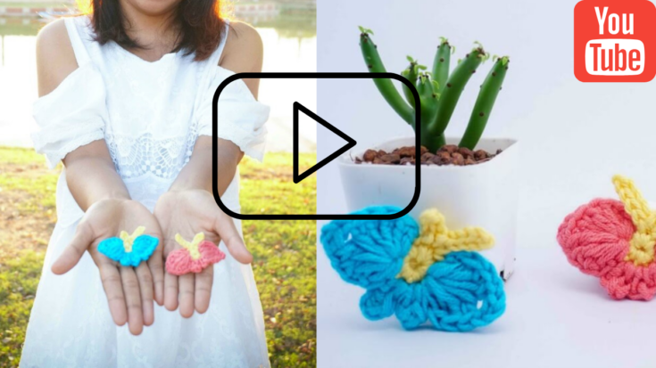 free crochet butterfly pattern with video tutorial.