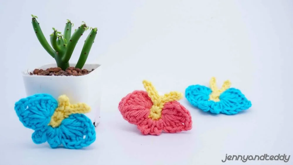 beginner crochet project butterfly applique free crochet pattern