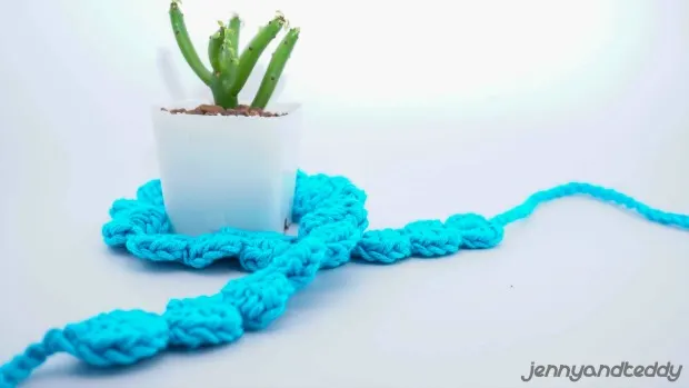 blue shell stitch easy free crochet headband pattern