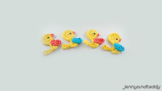 Easy crochet duckling pattern Jenny & Teddy