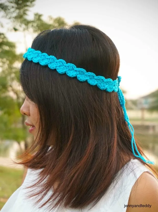 easy simple shell stitch crochet headband free pattern