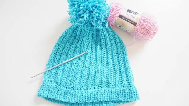 easy ribbed crochet beanie hat free crochet pattern