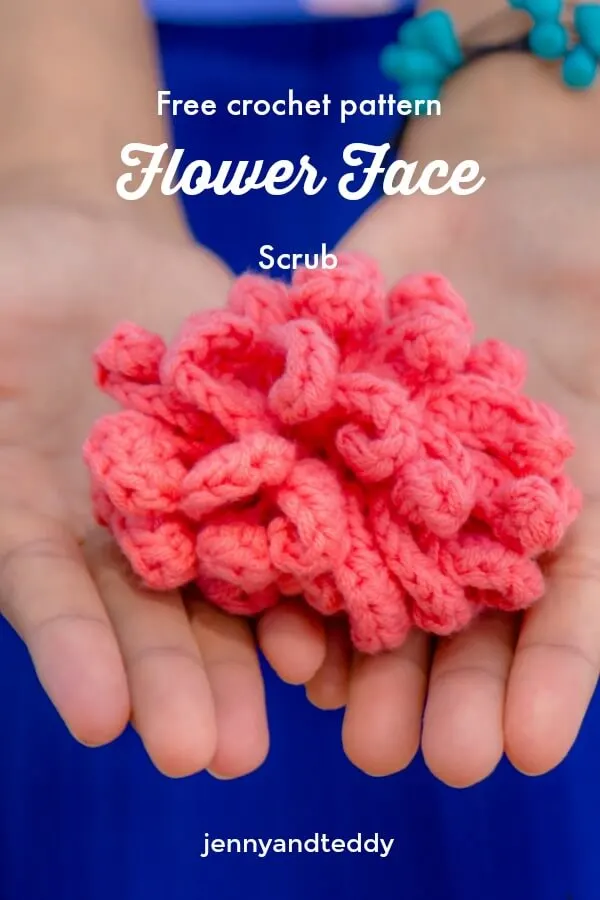 free crochet pattern easy flower face scrub for beginner how to tutorial