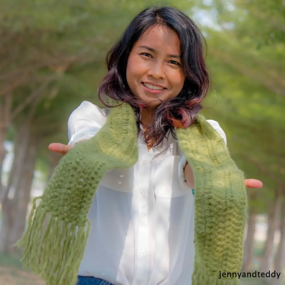 quick and easy double crochet scarf free crochet pattern