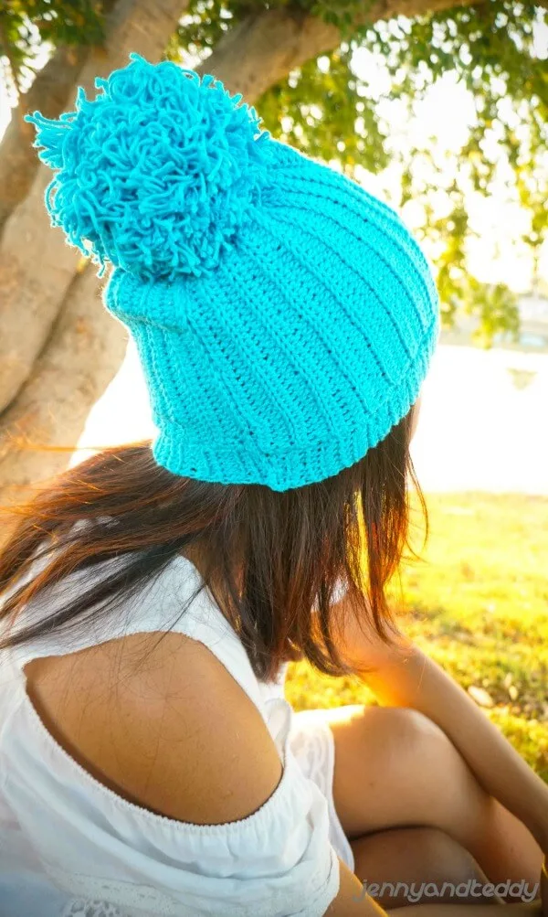 super easy ribbed crochet beanie hat free pattern