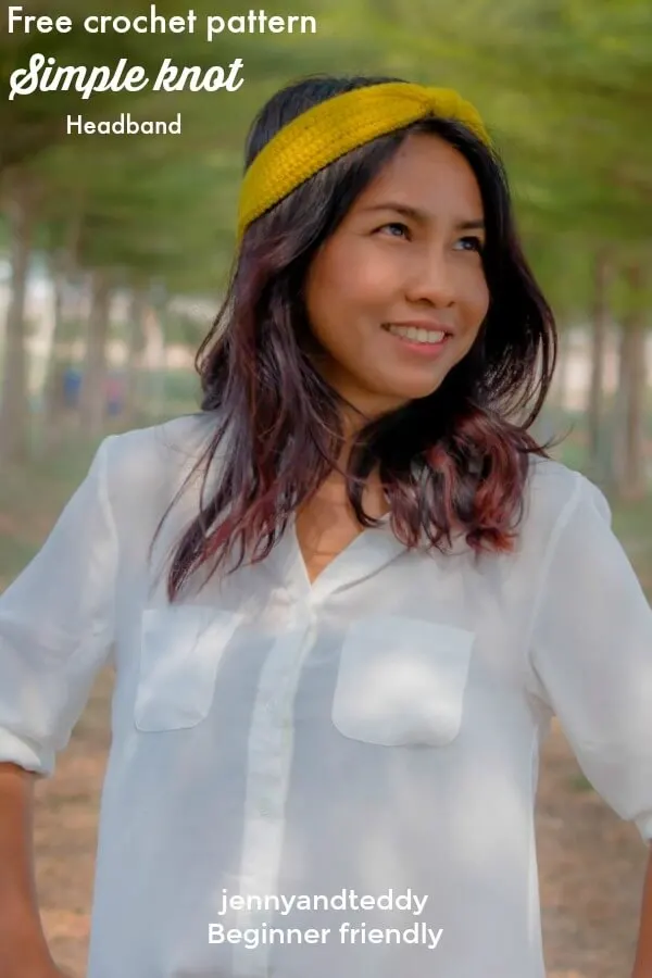 free easy crochet pattern simple knot headband by jennyandteddy beginner friendly