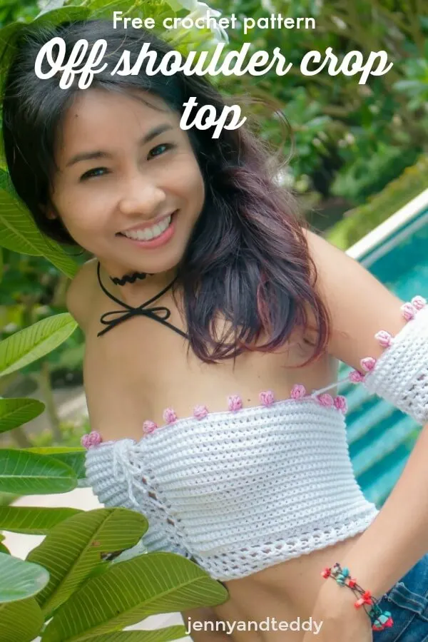 Free crochet pattern off shoulder crop top for beginner easy tutorial