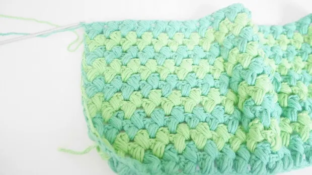 crochet puff stitches rectangle