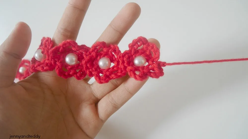 beaded crochet flower headband