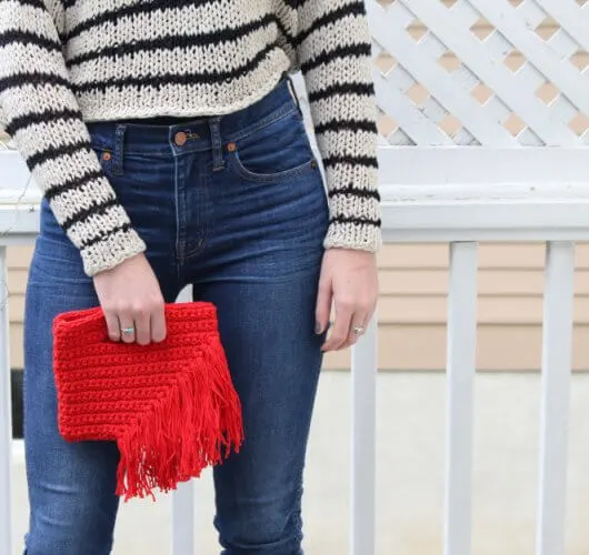 fiesta fringe clutch free crochet pattern