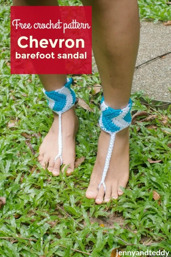 free crochet pattern chevron barefoot sandal