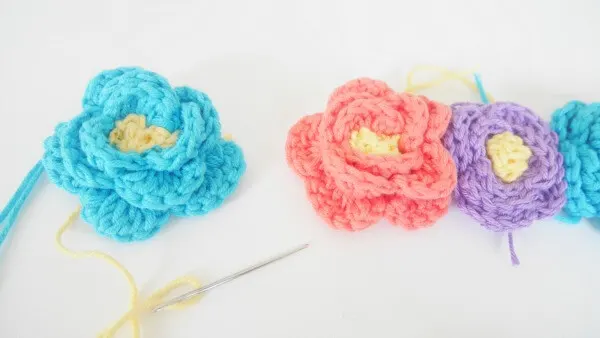 crochet colorful rose