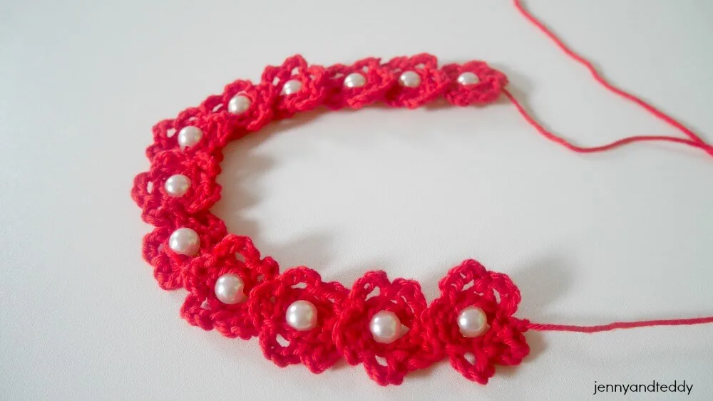 marybeth crochet beaded headband for beginner