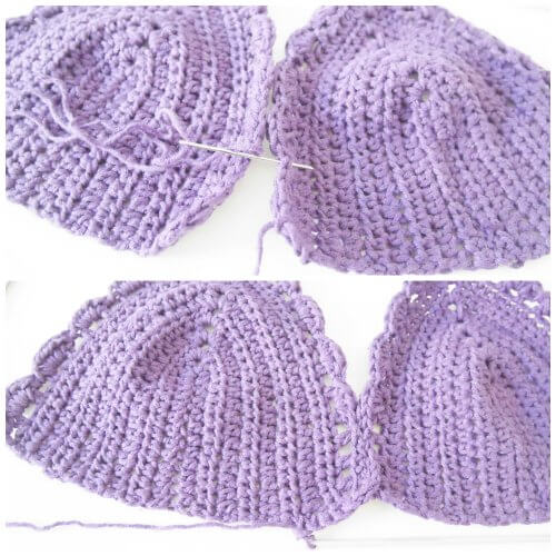 how to joining crochet bikini top bra lette
