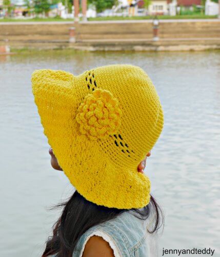 wide brim crochet sun hat tutorial