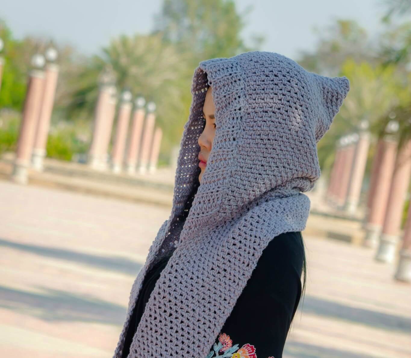 Pattern For Crochet Hooded Scarf | 7thongs