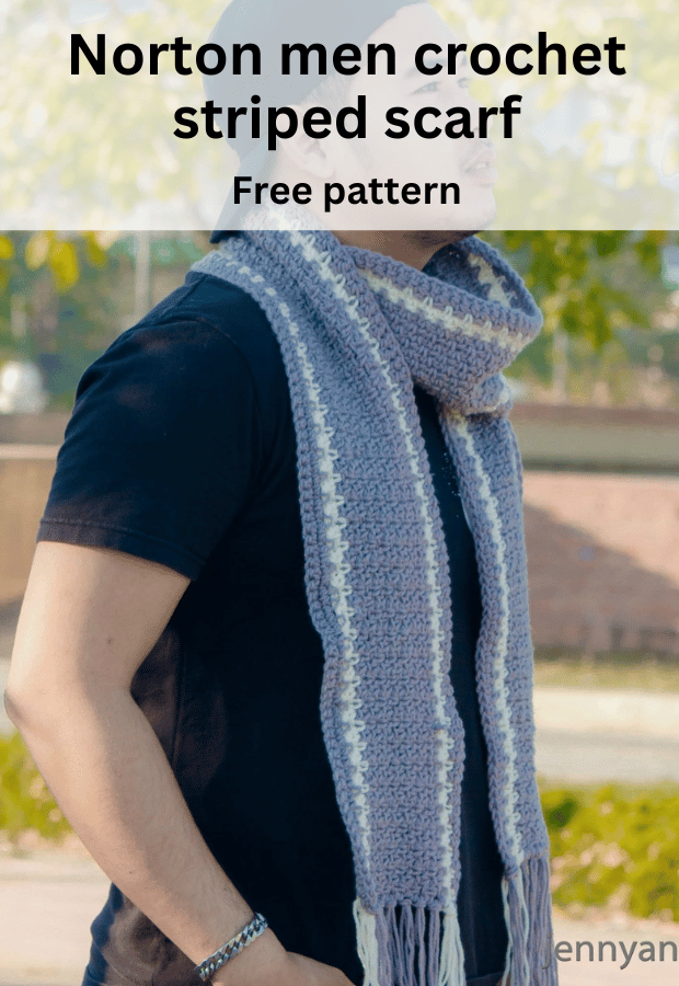 east crochet striped scarf for men free pattern.