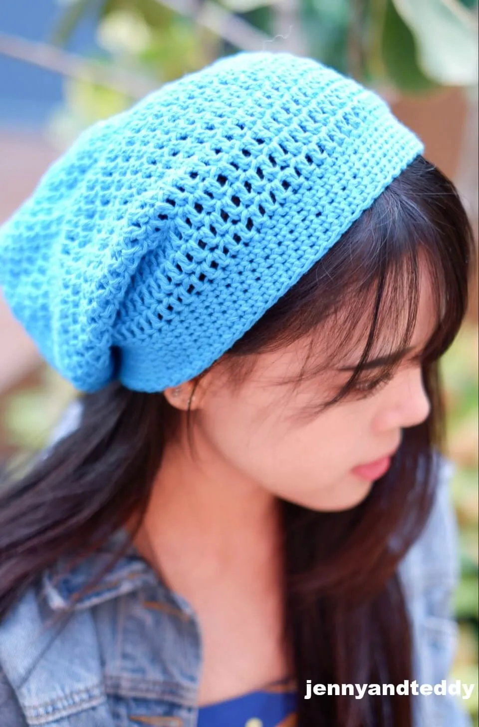 easy crochet slouchy beanie hat.