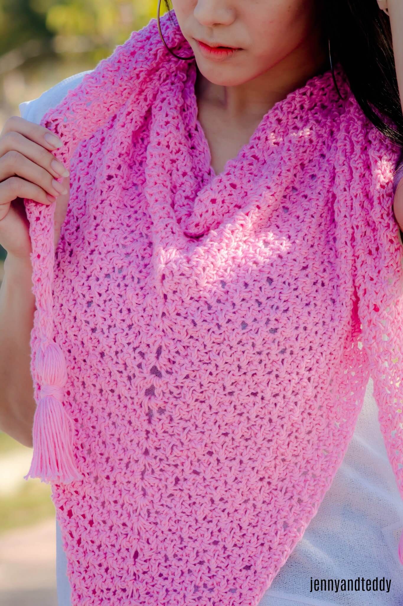 The weekend triangle scarf free crochet pattern