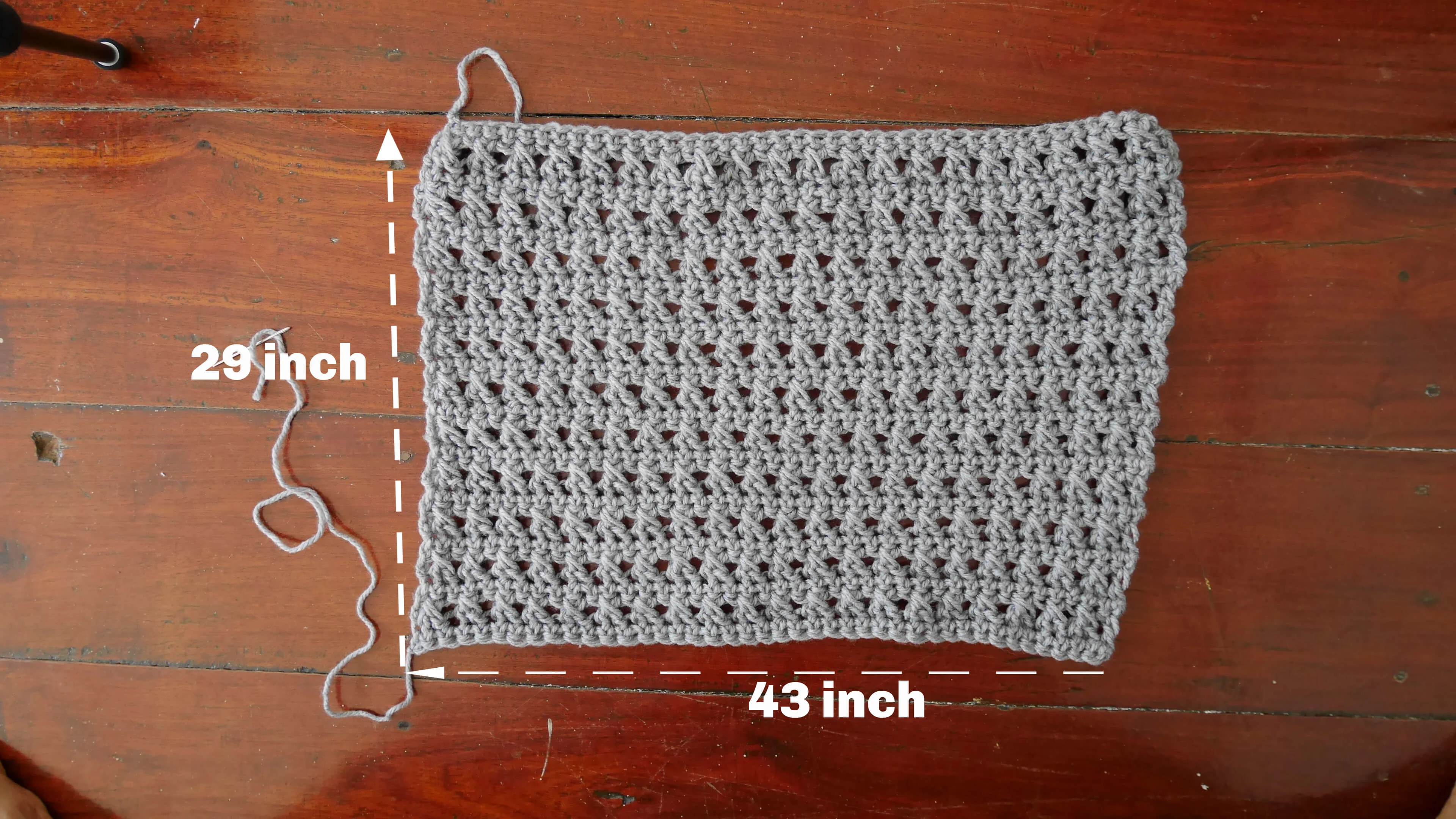 crochet rectangle to make chunky cardigan .