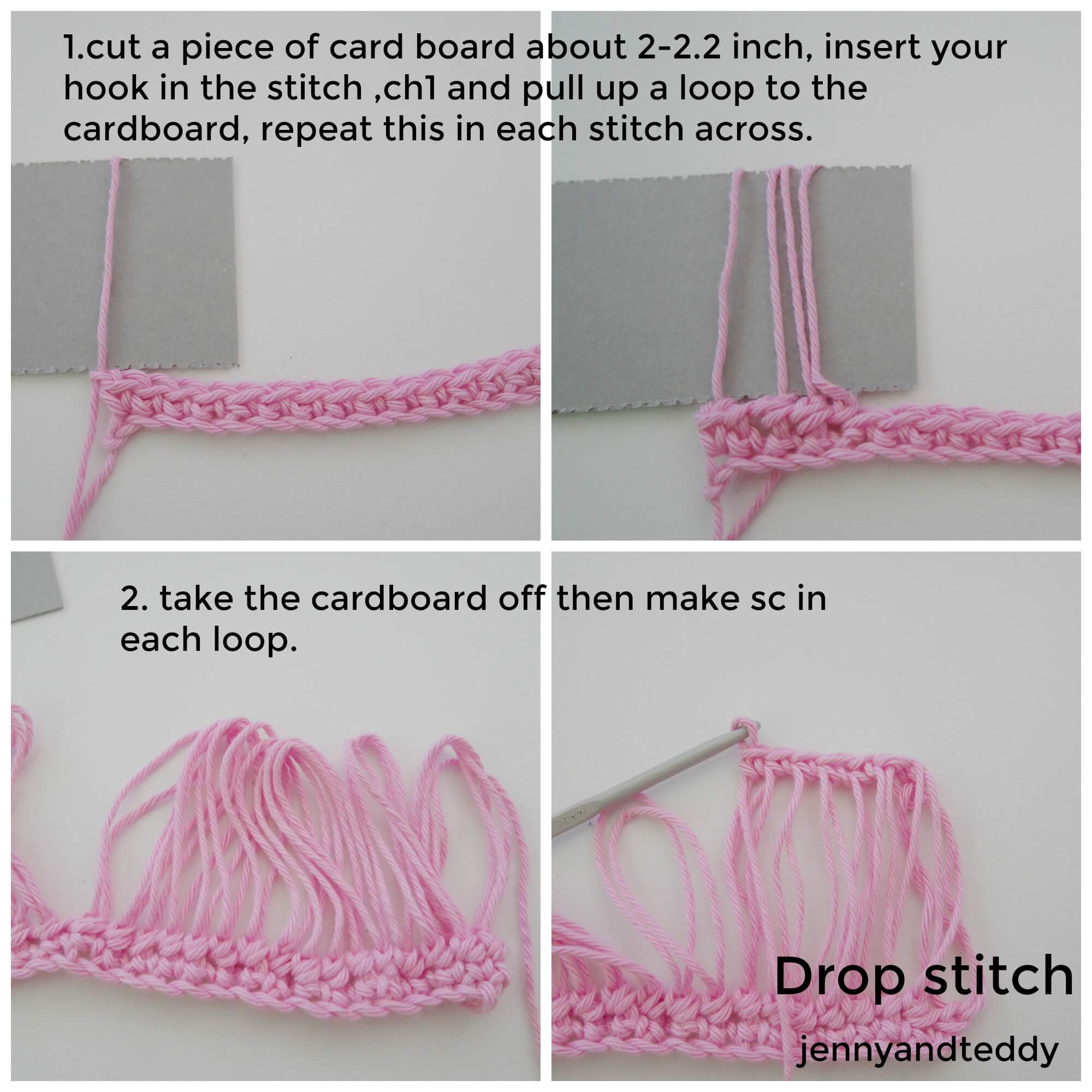 crochet drop stitch easy photo tutorial.