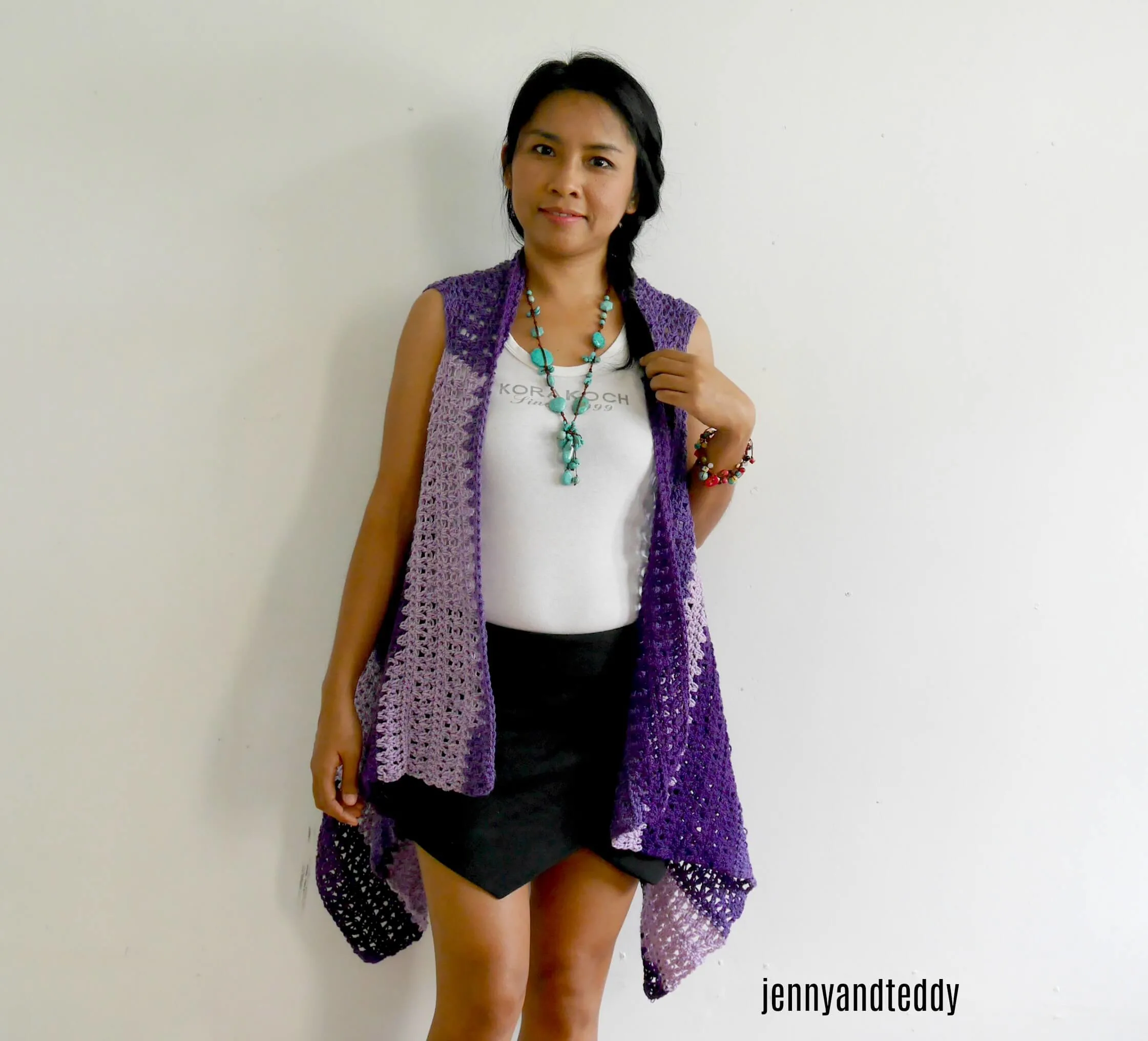 V stitch crochet sweater vest pattern.