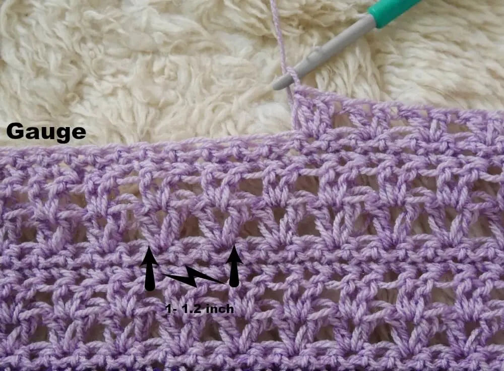 guage  crochet v stitch