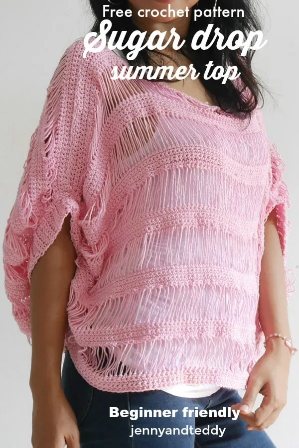 sugar drop summer top free crochet pattern beginner friendly