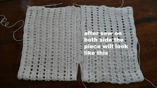 How to join 2 rectangle  to creat crochet garment.