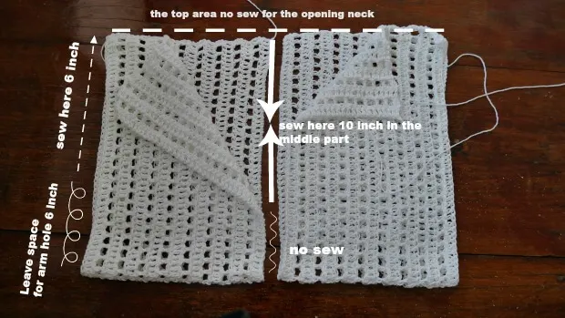 Assemble crochet bolero shrug.
