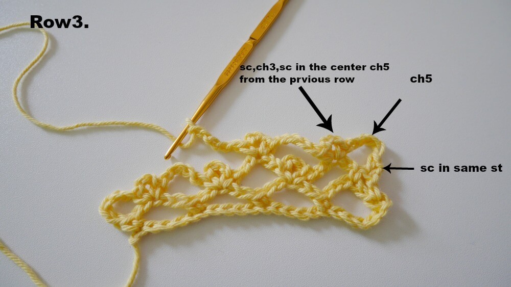 single crochet chain picot lace