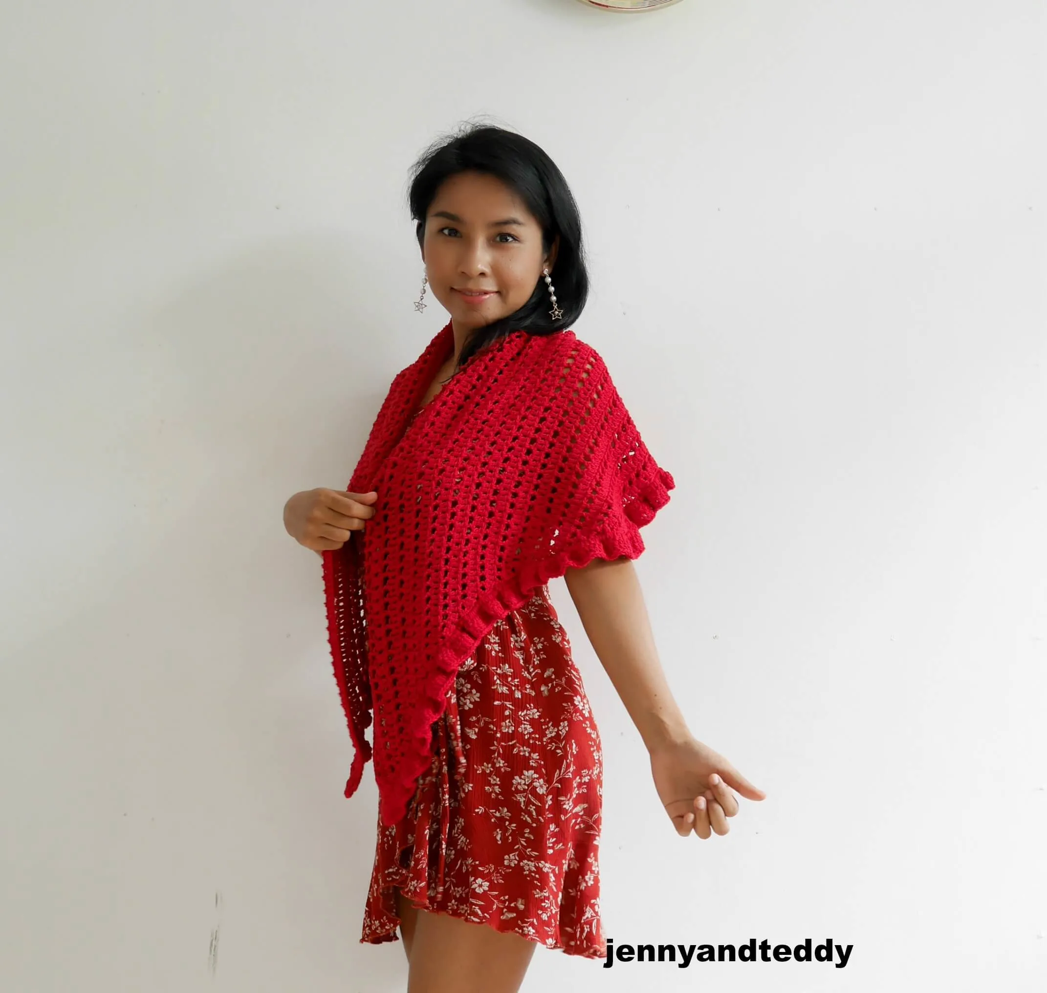 beginner raffle shawl free crochet pattern