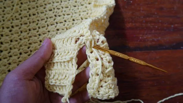 easy attach crochet ribbed band.