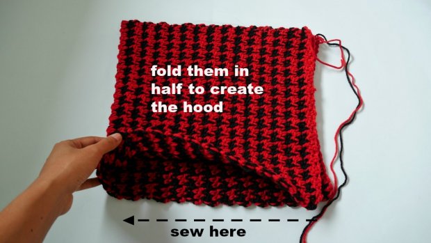 hooded crochet vest