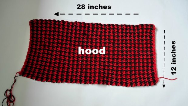 houndtooth crochet hood