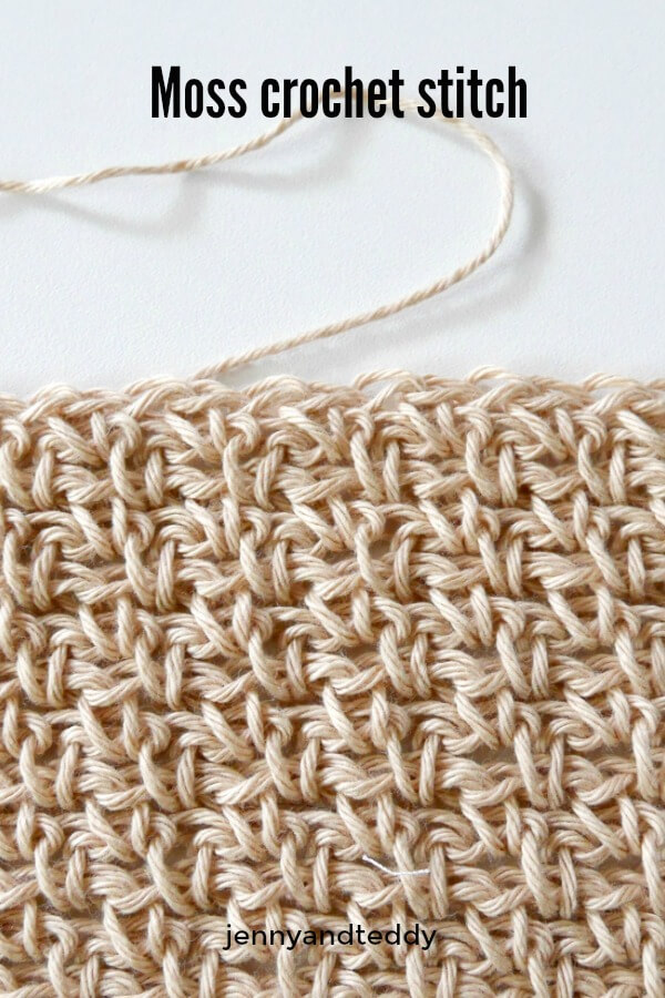 moss stitch crochet tutorial beginner friendy by jenyyandteddy