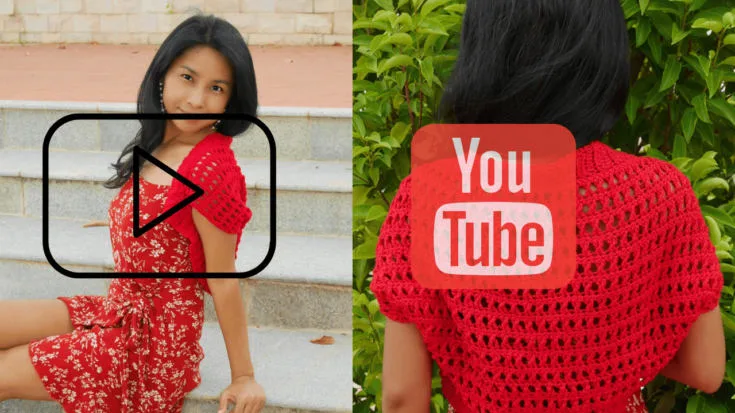 DIY crochet summer bolero how to tutorial on youtube.