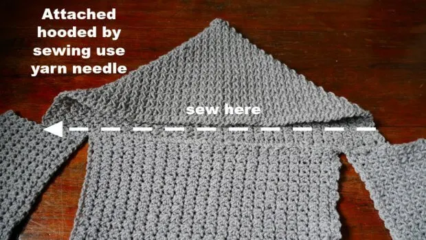 how to add hooded to crochet vest easy