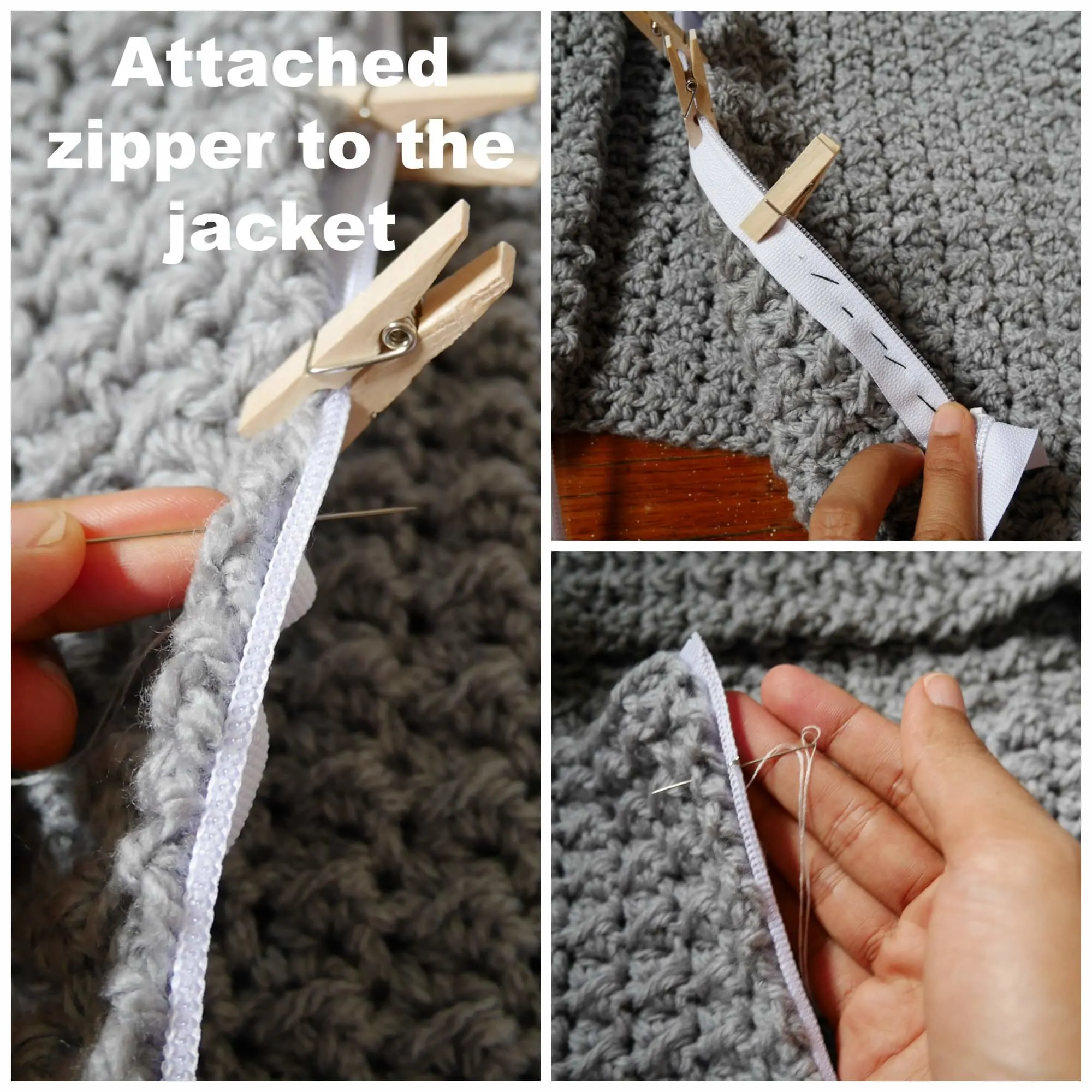 how to add zipper to crochet project easy hand sewing