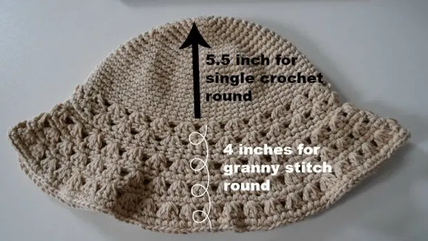 measurment of crochet  hat