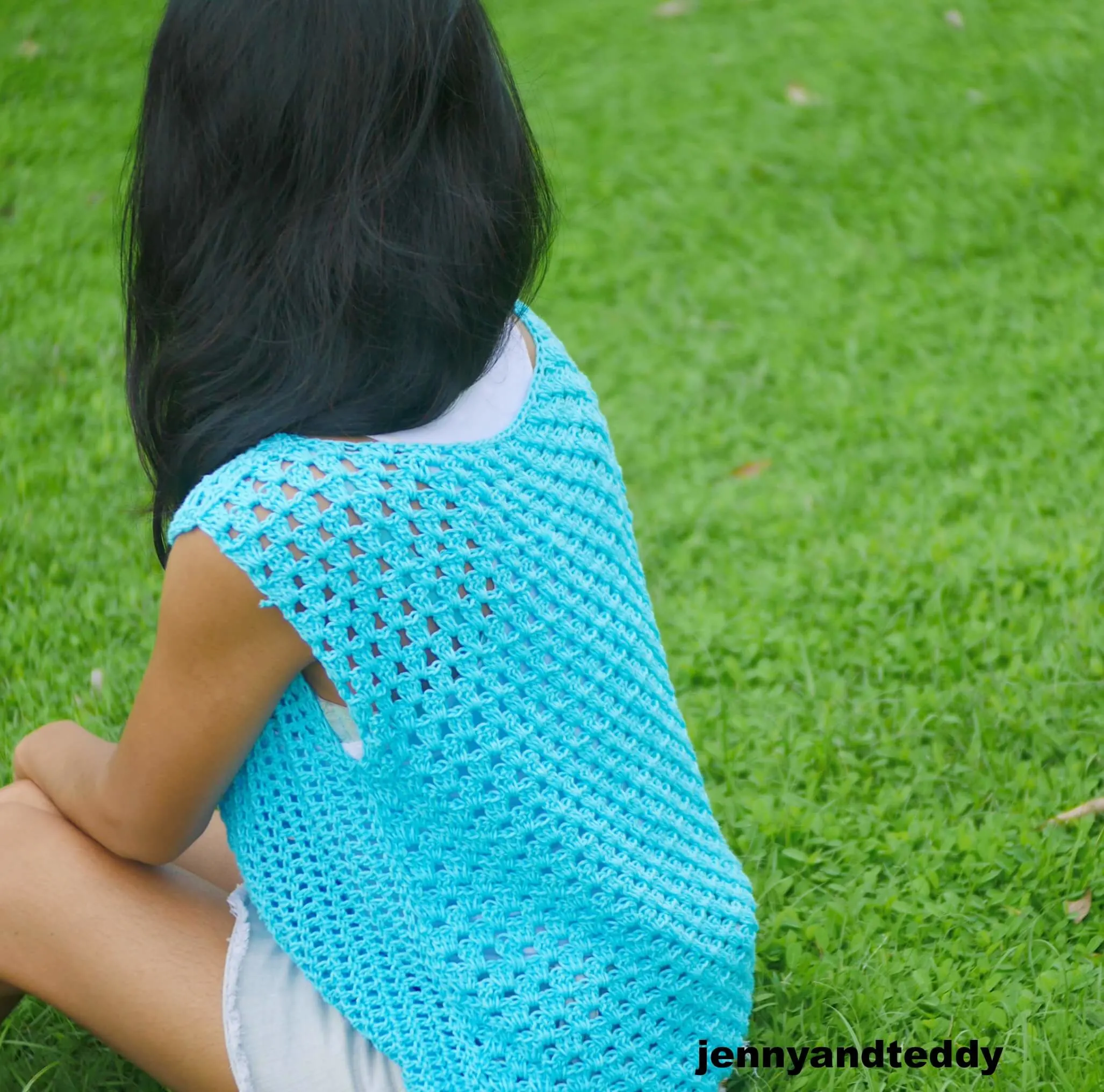 summer crochet top tee easy for beginner by jenny andtedy
