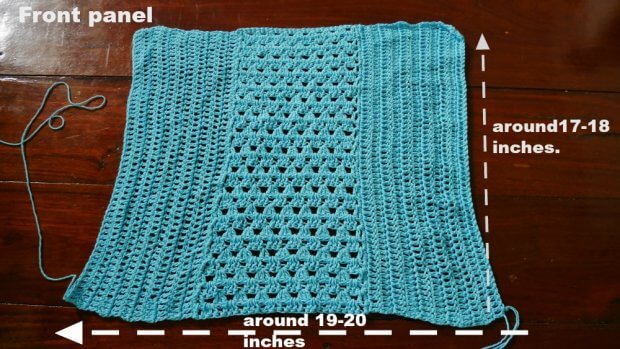 top teee crochet front panel