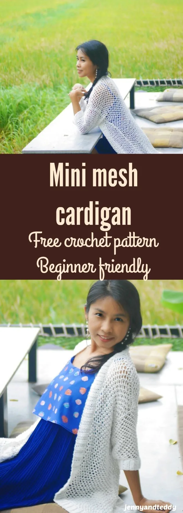 mini mesh cardigan free crochet pattern beginner friendly