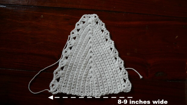 measure of crochet bralette cup.