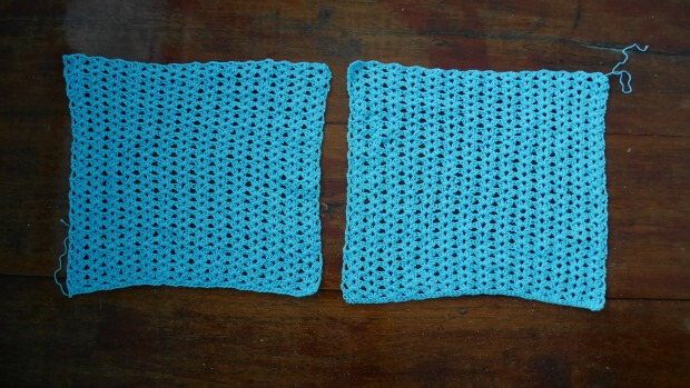 crochet lacy 2 rectangles
