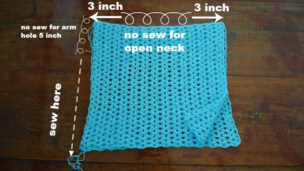 how to join 2 crochet rectangles