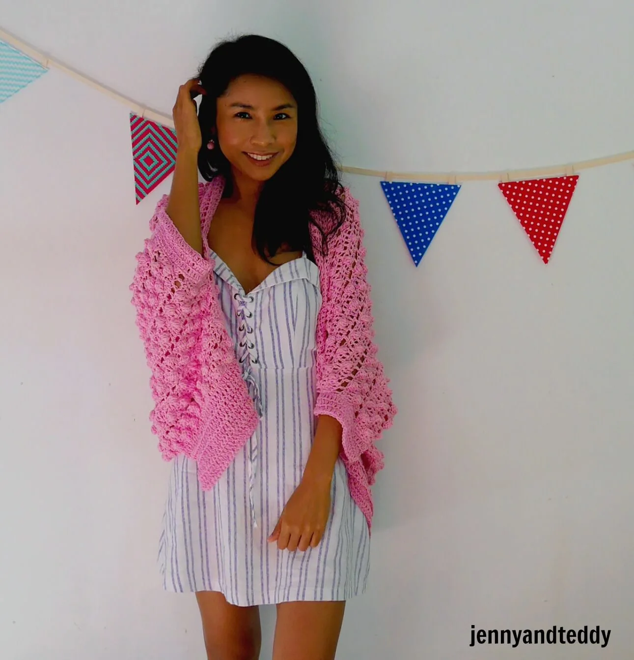 easy beginner crochet cardigan bobble stitch