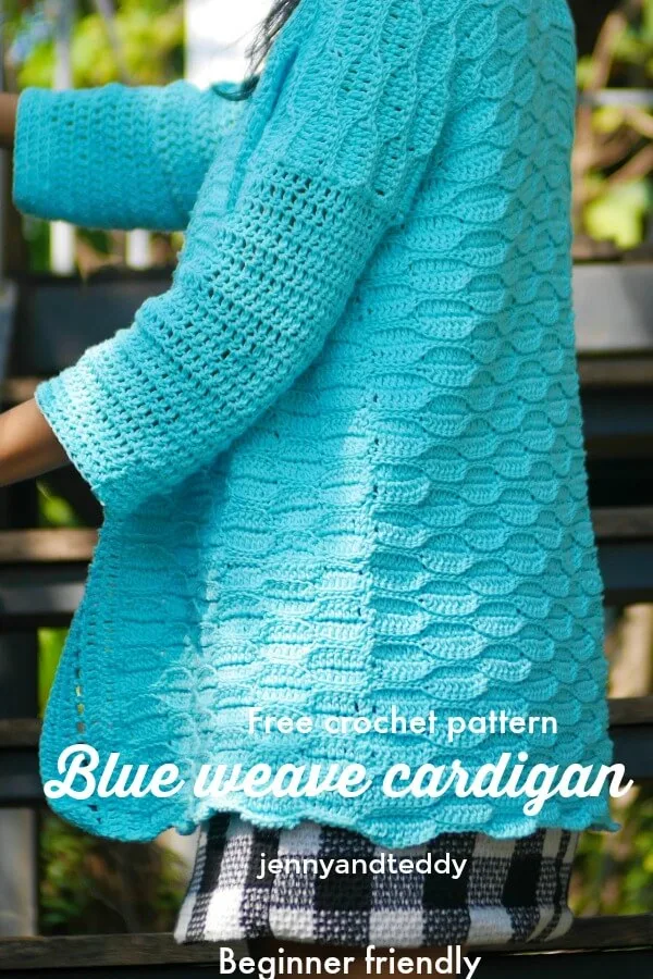 crochet mini leaf stitch cardigan free pattern and video